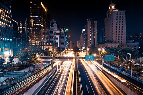 Zhujiang New Town in Guangzhou, China, featuring modern skyscrapers, financial hubs, and vibrant city lights at night.